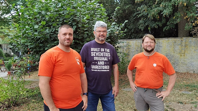 Die drei mitteldeutschen Landesvorsitzenden in Oberzell: Jörg Bosse (ST), Martin Truckenbrodt (TH), Jens Gagelmann (SN) - v.l.n.r.